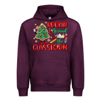 Mauve Wine rockin around the clasroom teacher Urban Hoodie - MaliasSmallBusiness