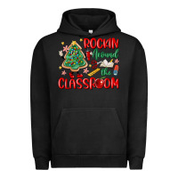 Pigment Black rockin around the clasroom teacher Urban Hoodie - MaliasSmallBusiness