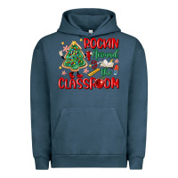 Pigment Midnight Navy rockin around the clasroom teacher Urban Hoodie - MaliasSmallBusiness