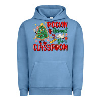 Pigment Pebble Blue rockin around the clasroom teacher Urban Hoodie - MaliasSmallBusiness