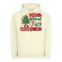 Pigment Pistachio rockin around the clasroom teacher Urban Hoodie - MaliasSmallBusiness