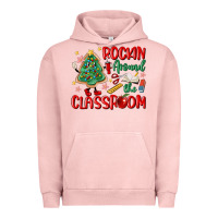 Pigment Salmon rockin around the clasroom teacher Urban Hoodie - MaliasSmallBusiness