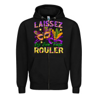 Black laissez les bon temps rouler Zipper Hoodie - FaDigitalArtStudio