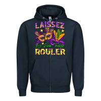 Navy laissez les bon temps rouler Zipper Hoodie - FaDigitalArtStudio