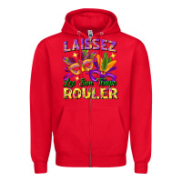 Red laissez les bon temps rouler Zipper Hoodie - FaDigitalArtStudio