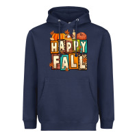 Navy happy fall Heavyweight Hoodie - Artiststas