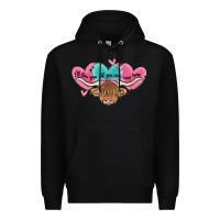 Black western cow and heart Premium Hoodie - MaliasSmallBusiness