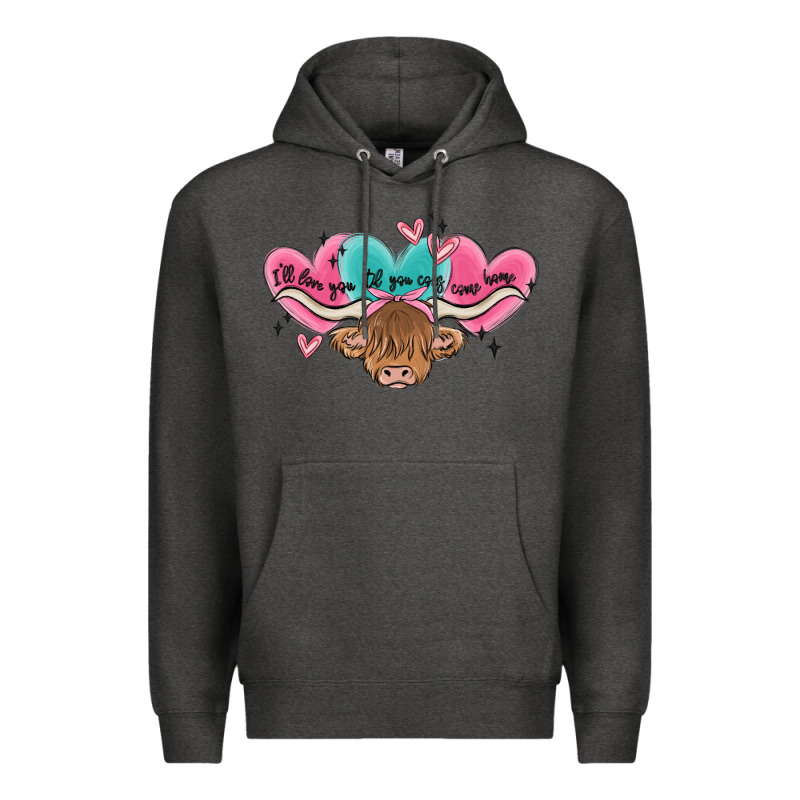 Western Cow And Heart Premium Hoodie by MaliasSmallBusiness | Teevron