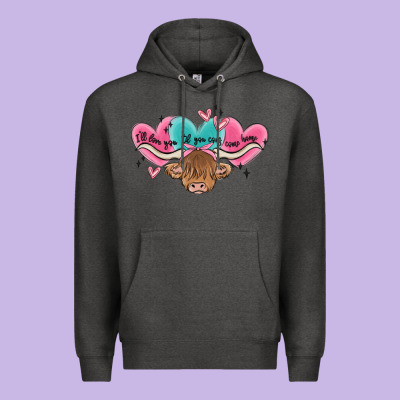 Western Cow And Heart Premium Hoodie Designed By Maliassmallbusiness