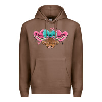 Chestnut western cow and heart Premium Hoodie - MaliasSmallBusiness
