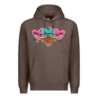 Coffee western cow and heart Premium Hoodie - MaliasSmallBusiness