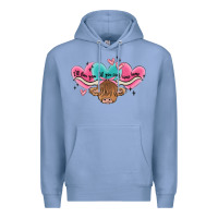 Colony Blue western cow and heart Premium Hoodie - MaliasSmallBusiness