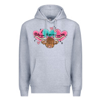 Heather Grey western cow and heart Premium Hoodie - MaliasSmallBusiness