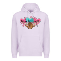 Lilac western cow and heart Premium Hoodie - MaliasSmallBusiness