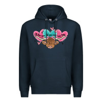 Navy western cow and heart Premium Hoodie - MaliasSmallBusiness