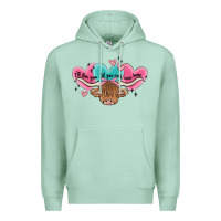 Seafoam western cow and heart Premium Hoodie - MaliasSmallBusiness
