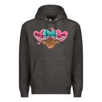 Smoke western cow and heart Premium Hoodie - MaliasSmallBusiness