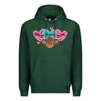 Sports Green western cow and heart Premium Hoodie - MaliasSmallBusiness