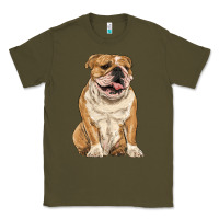 Army Green english bulldog Classic Tee - RanaPortraitStore