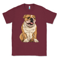 Burgundy english bulldog Classic Tee - RanaPortraitStore