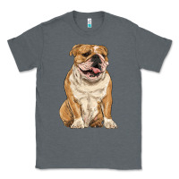 Charcoal Heather english bulldog Classic Tee - RanaPortraitStore