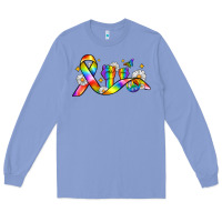Colony Blue pride ribbon Long Sleeve Tee - Zillion Design Studio