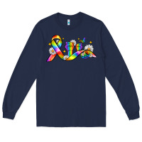 Navy pride ribbon Long Sleeve Tee - Zillion Design Studio
