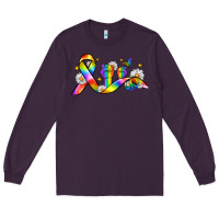 Plum pride ribbon Long Sleeve Tee - Zillion Design Studio