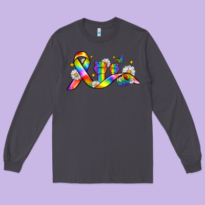 Pride Ribbon Long Sleeve Tee Designed By Zillion Design Studio