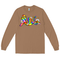 Toasted Coconut pride ribbon Long Sleeve Tee - Zillion Design Studio