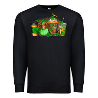 Black longhaired cow st patricks coffee Premium Sweatshirt - Jasminsmagicworld