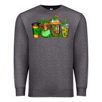 Charcoal Heather longhaired cow st patricks coffee Premium Sweatshirt - Jasminsmagicworld