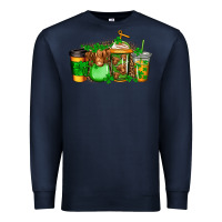 Navy longhaired cow st patricks coffee Premium Sweatshirt - Jasminsmagicworld