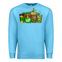 Ocean Blue longhaired cow st patricks coffee Premium Sweatshirt - Jasminsmagicworld