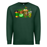 Sports Green longhaired cow st patricks coffee Premium Sweatshirt - Jasminsmagicworld