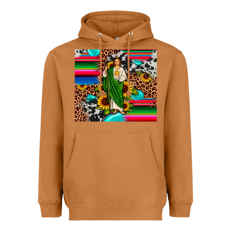 San Judas Leopard Cowhide Gemstone Heavyweight Hoodie by JahusDesignShop | Teevron
