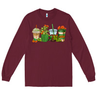 Burgundy cactus coffee cups Long Sleeve Tee - AdoDesignShop