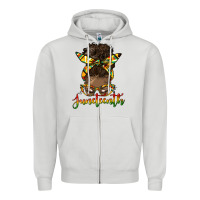 Dove Grey juneteenth black woman messy bun Zipper Hoodie - HRA Design Shop