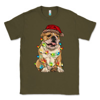 Army Green christmas bulldog Classic Tee - RanaPortraitStore