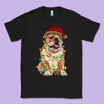 Christmas Bulldog Classic Tee Designed By Ranaportraitstore