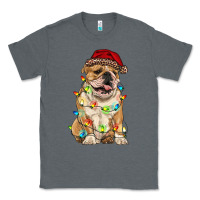 Charcoal Heather christmas bulldog Classic Tee - RanaPortraitStore