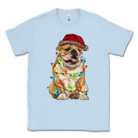 Dusty Blue christmas bulldog Classic Tee - RanaPortraitStore