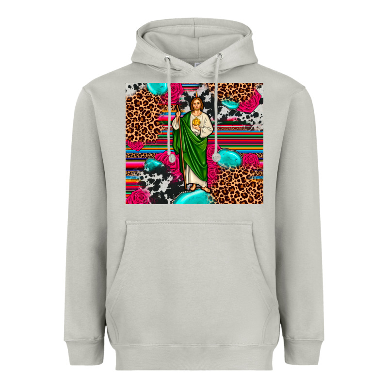 San Judas Leopard Cowhide Tumbler Heavyweight Hoodie by JahusDesignShop | Teevron
