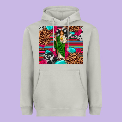 San Judas Leopard Cowhide Tumbler Heavyweight Hoodie Designed By Jahusdesignshop