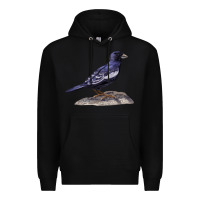 Black Lark Bunting Colorado State Bird Premium Hoodie - RanaPortraitStore