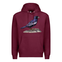 Burgundy Lark Bunting Colorado State Bird Premium Hoodie - RanaPortraitStore