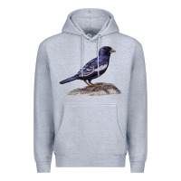 Heather Grey Lark Bunting Colorado State Bird Premium Hoodie - RanaPortraitStore
