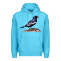 Ocean Blue Lark Bunting Colorado State Bird Premium Hoodie - RanaPortraitStore