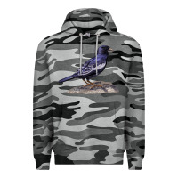 Slate Camo Lark Bunting Colorado State Bird Premium Hoodie - RanaPortraitStore
