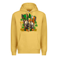 Antique Gold st patricks donkeys with  shamrocks Premium Hoodie - AdoDesignShop
